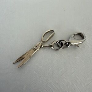 Vintage Sterling Silver Scissors Charm Sewing Tailor Pendant Open Close Movable